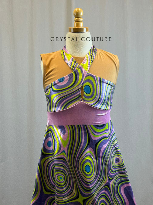*Brand New* Purple Metallic Disco Dress with Mesh