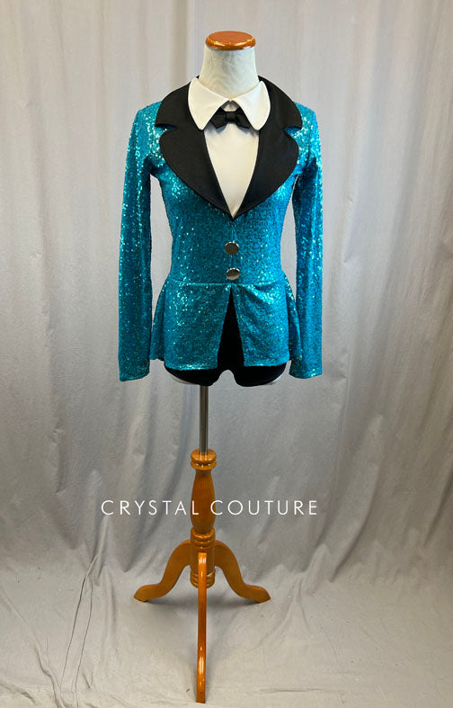 *Brand New* Turquoise Zsa Zsa Suit Leotard with Bow Tie