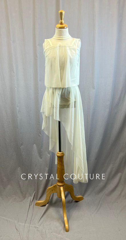 Brand New* Ivory Mesh Dress with Mesh Tank Overlay Crystal Couture Brand New* Ivory Mesh Dress with Mesh Tank Overlay Crystal Couture