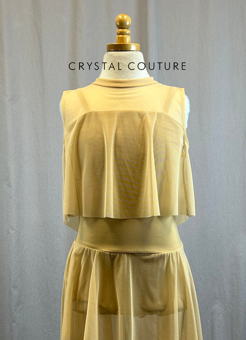 *Brand New* Nude Mesh Dress with Mesh Tank Overlay