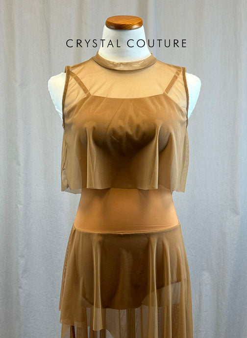 *Brand New* Brown Mesh Dress with Mesh Tank Overlay