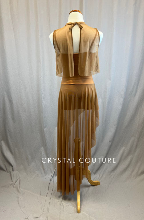 *Brand New* Brown Mesh Dress with Mesh Tank Overlay