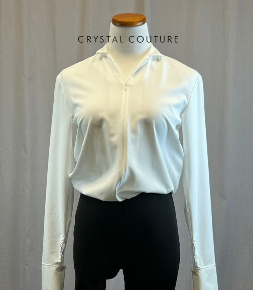*Brand New* White and Black Jumpsuit with Blouse Top and Legging Pant