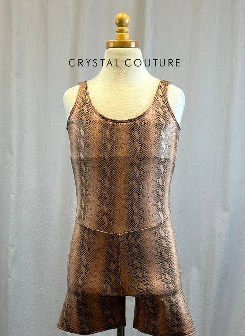 *Brand New* Tan Snakeskin Lycra Biketard