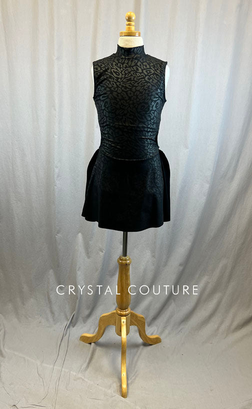 *Brand New* Black Snakeskin Matte Dress with Open Back