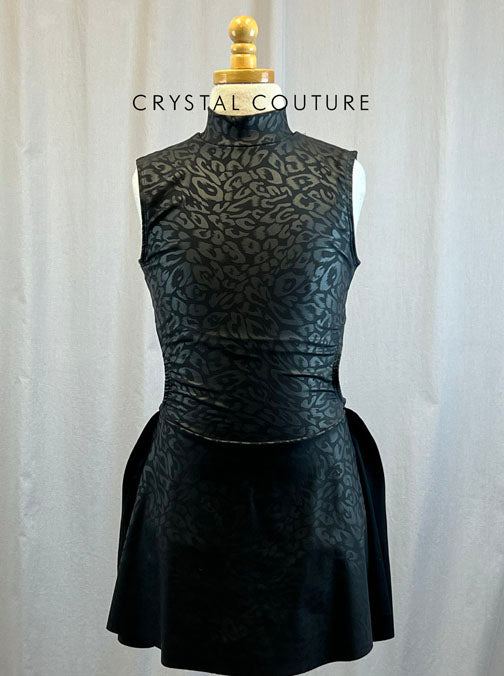 *Brand New* Black Snakeskin Matte Dress with Open Back