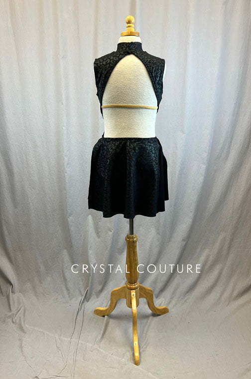 *Brand New* Black Snakeskin Matte Dress with Open Back