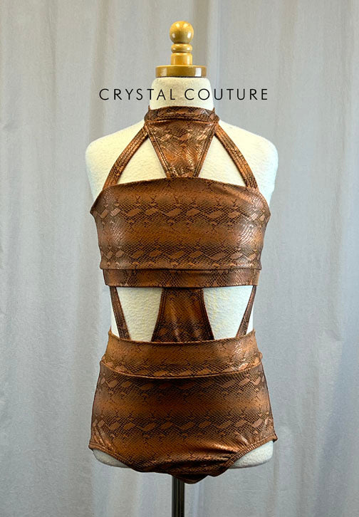 *Brand new* Burnt Orange Snakeskin Leotard with Cutouts