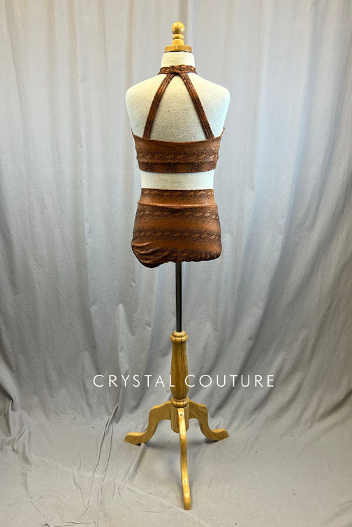 *Brand new* Burnt Orange Snakeskin Leotard with Cutouts