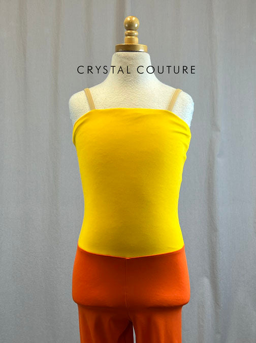 *Brand New* Yellow and Orange Color block Unitard
