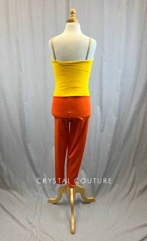 *Brand New* Yellow and Orange Color block Unitard