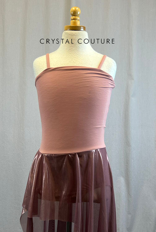 *Brand New* Mauve Pink Dress with Metallic High to Low Skirt