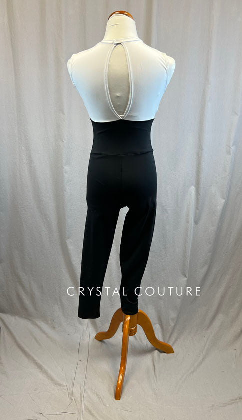 *Brand New* White and Black Color block Unitard
