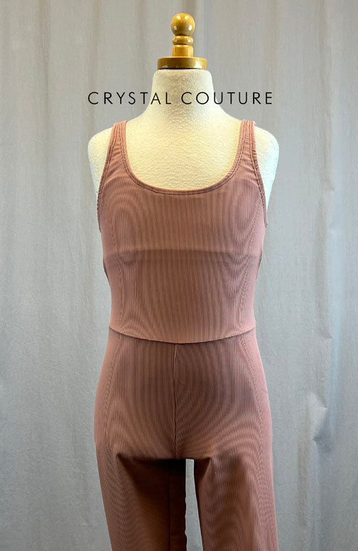 *Brand New* Blush Pink Ribbed Lycra Unitard