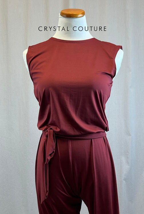 *Brand New* Maroon Blousy Unitard with Jogger Pants