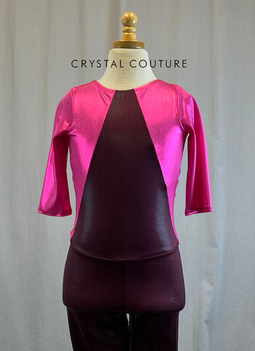 *Brand New* Hot Pink and Burgundy Metallic Unitard