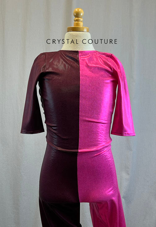 *Brand New* Hot Pink and Burgundy Metallic Unitard