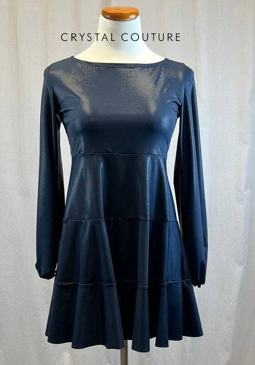 *Brand New* Navy Blue Metallic Long Sleeve Dress