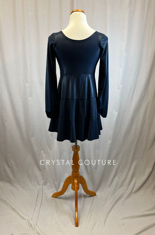 *Brand New* Navy Blue Metallic Long Sleeve Dress