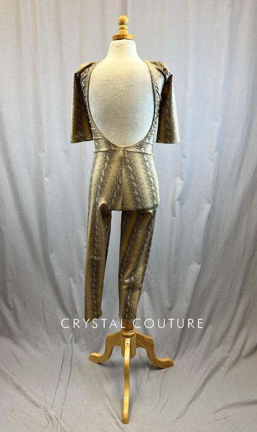 *Brand New* Tan Snakeskin Lycra Unitard
