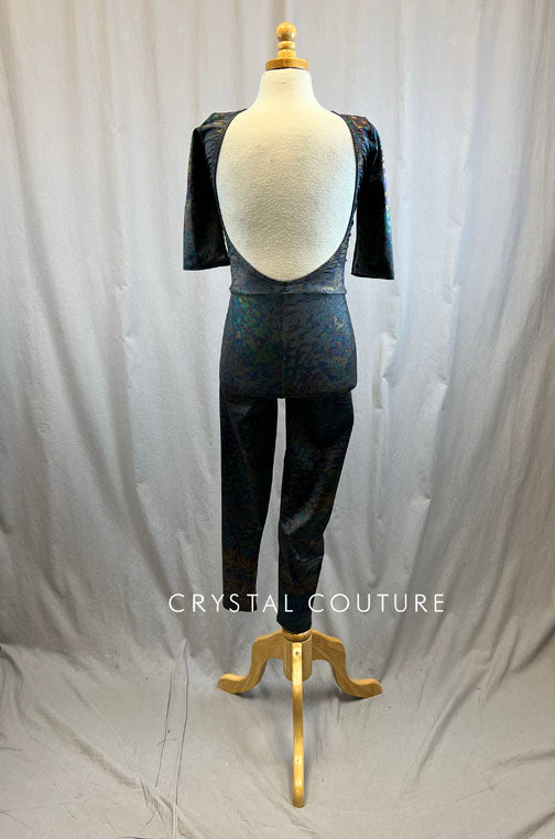 *Brand New* Grey Multicolor Acid Wash Lycra Unitard