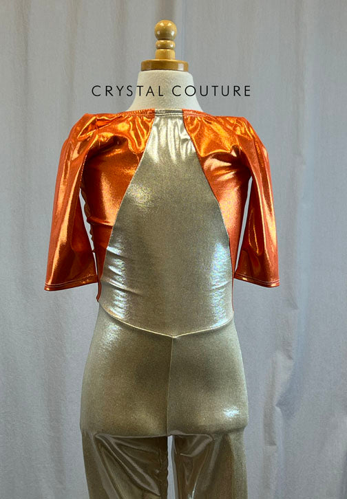*Brand New* Orange and Ivory Metallic Unitard