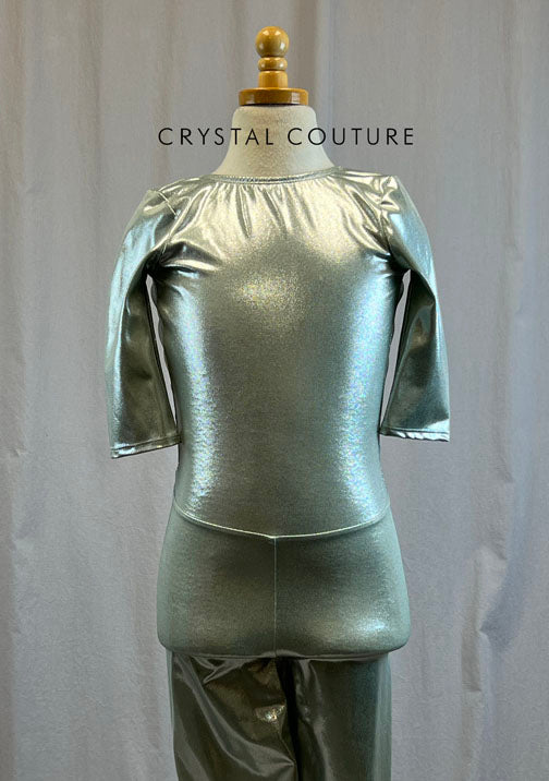 *Brand New* Silver Metallic Lycra Unitard
