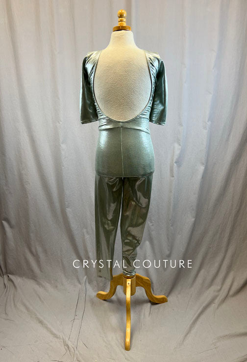 *Brand New* Silver Metallic Lycra Unitard