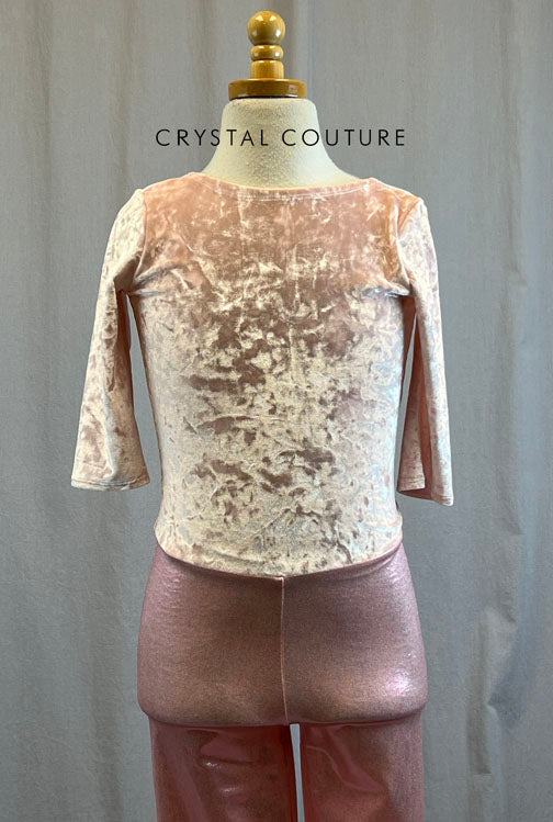 *Brand New* Baby Pink Velvet and Metallic Unitard