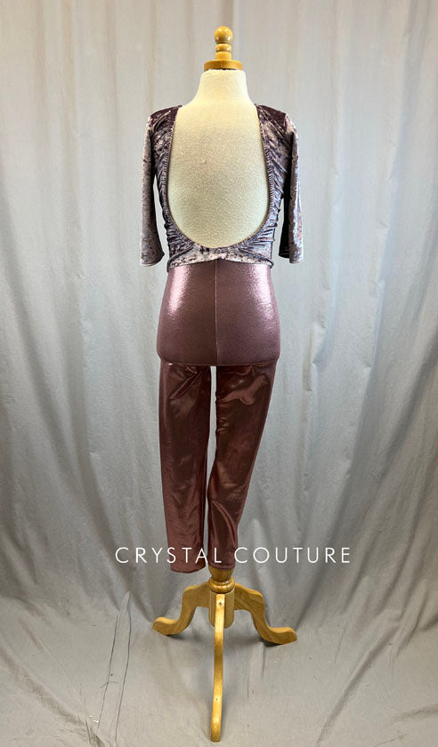 *Brand New* Lavender Velvet and Metallic Unitard