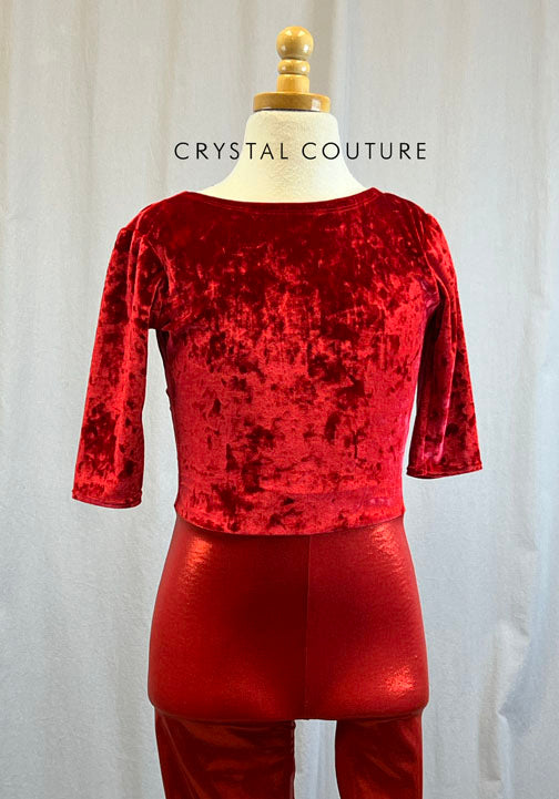 *Brand New* Red Velvet and Metallic Unitard