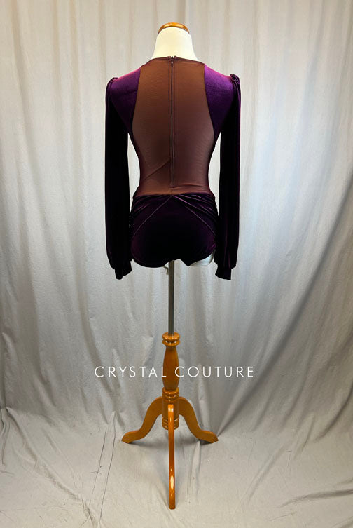 *Brand New* Plum Velvet Leotard with Mesh Inserts