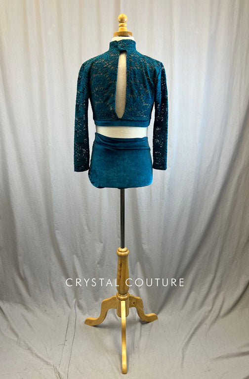 *Brand New* Teal Lace and Velvet Leotard