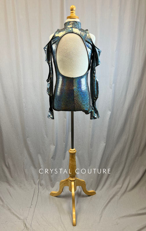 *Brand New* Silver Metallic Leotard with Cutout Sleeves