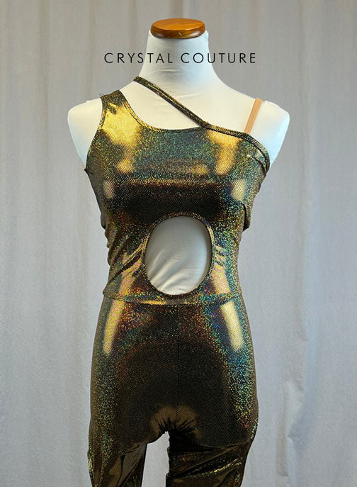 *Brand New* Gold Metallic Unitard with Cutouts