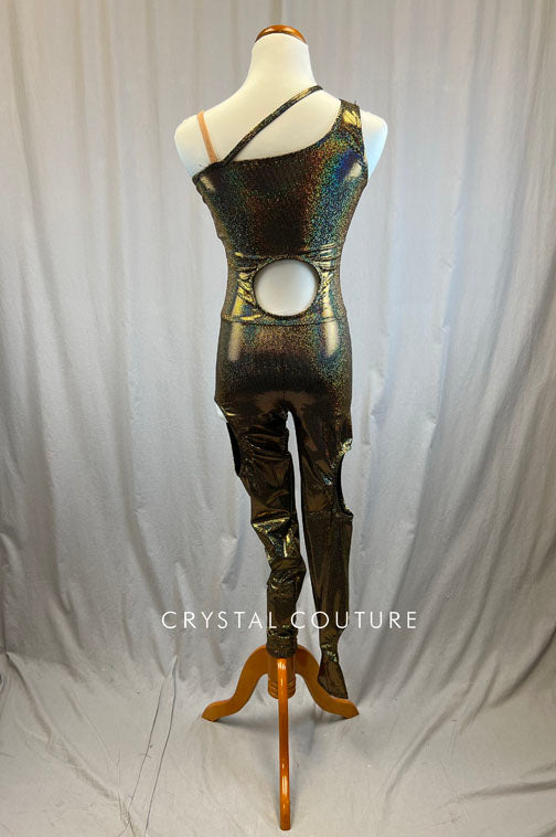 *Brand New* Gold Metallic Unitard with Cutouts