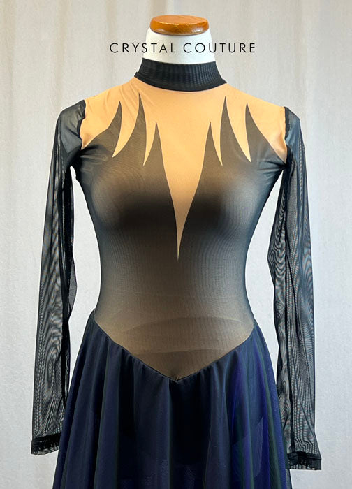 *Brand New* Black and purple ombre sublimated flame skating dress