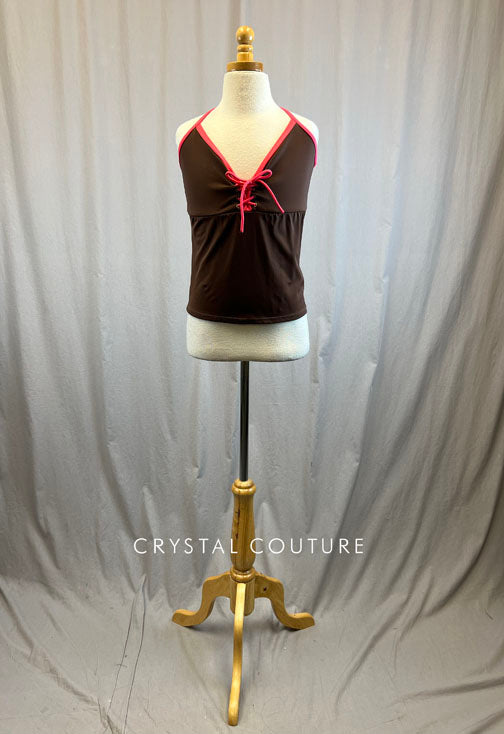 *Brand New* Brown and pink halter top