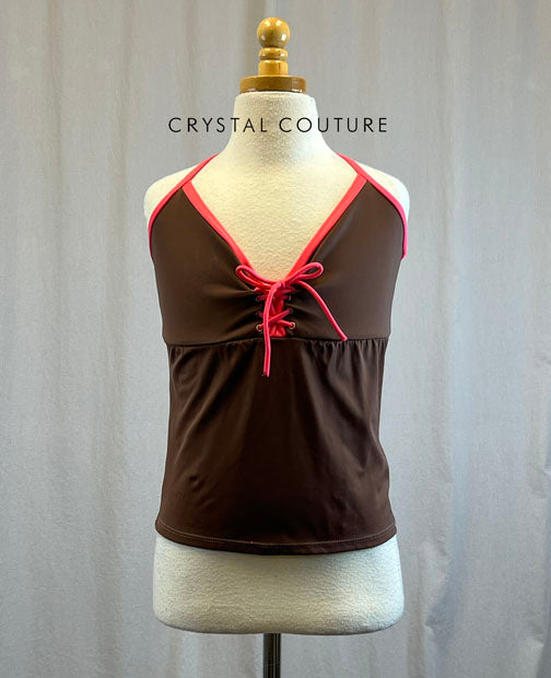 *Brand New* Brown and pink halter top