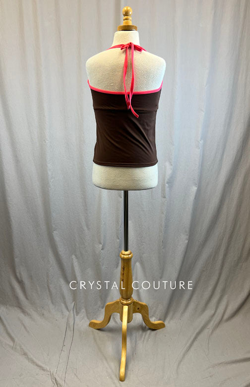 *Brand New* Brown and pink halter top
