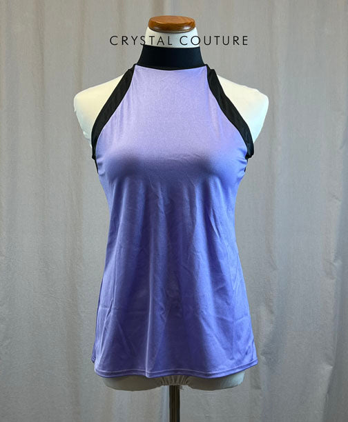 *Brand New* Violet and black high neck spandex top