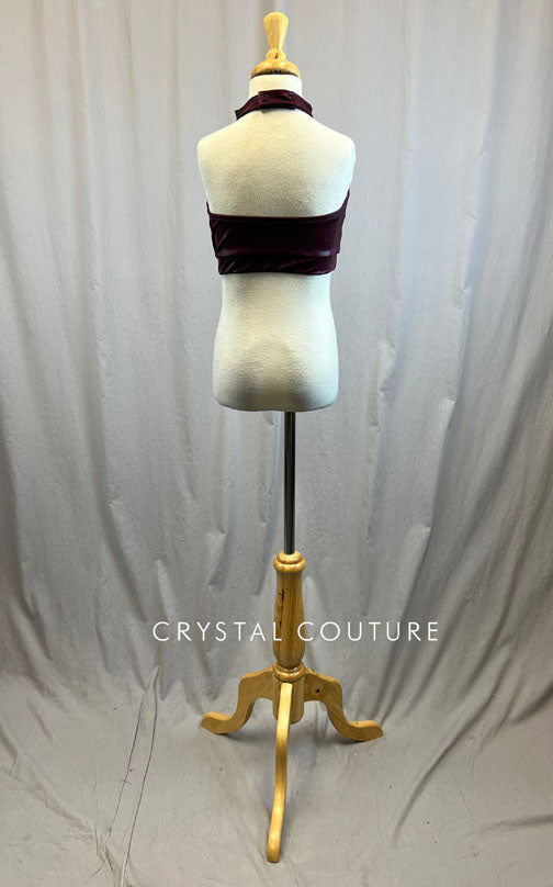 *Brand New* Maroon high neck top matte metallic