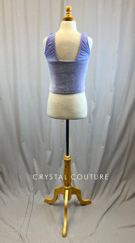 *Brand New* Violet velvet corset top with mesh straps