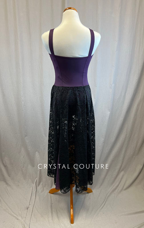 *Brand New* Purple Leotard with Black Lace Long Skirt