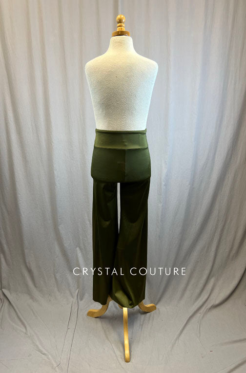 *Brand New* Olive Green High Waisted Flare Pants