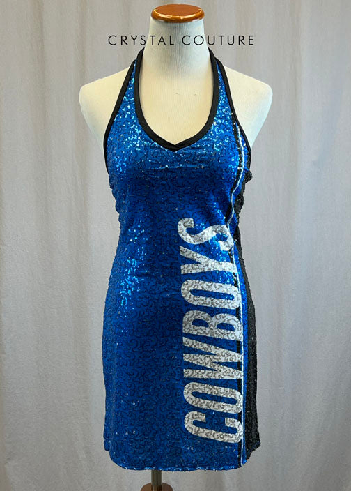 *Brand New* Royal Blue 'Cowboys' Halter Zsa Zsa Dress