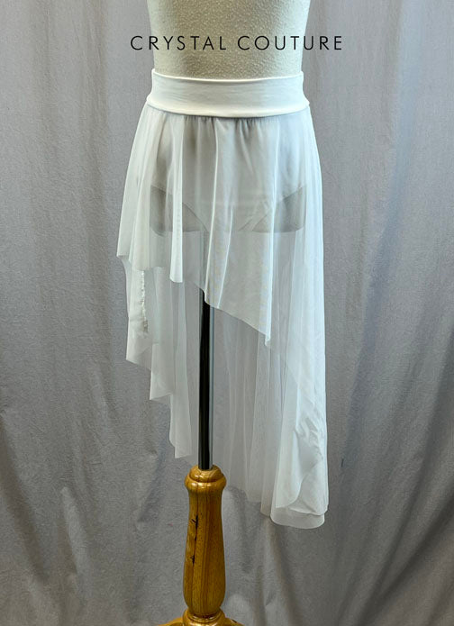 *Brand New* White Mesh High to Low Skirt