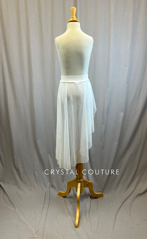 *Brand New* White Mesh High to Low Skirt