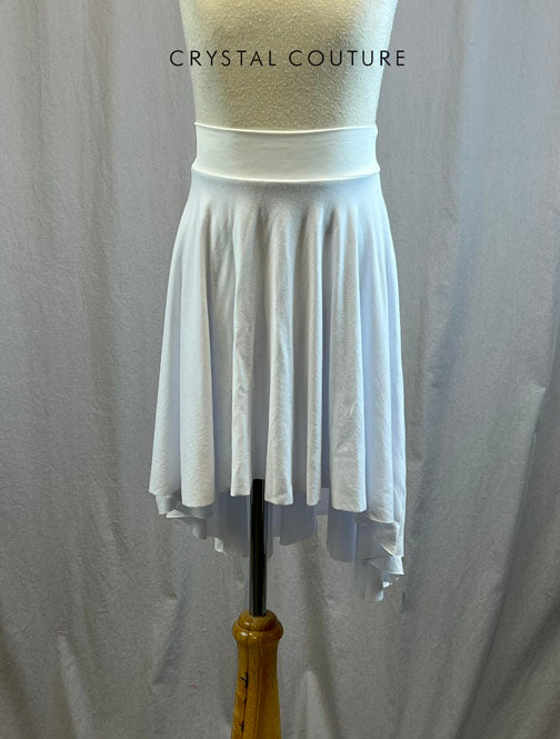 *Brand New* White High Waisted High to Low Cotton Skirt