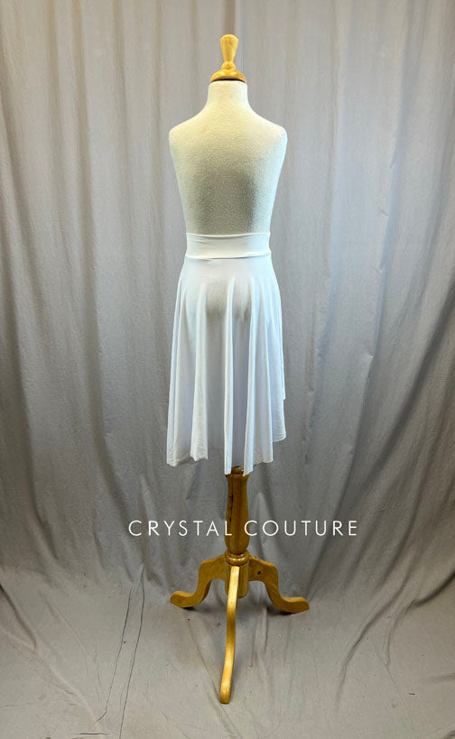 *Brand New* White High Waisted High to Low Cotton Skirt